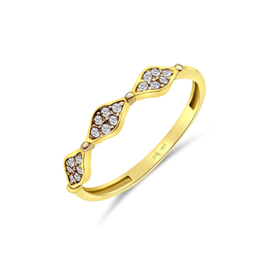 9ct Yellow Gold Diamond Half Eternity Band Ring