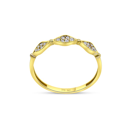 9ct Yellow Gold Diamond Half Eternity Band Ring