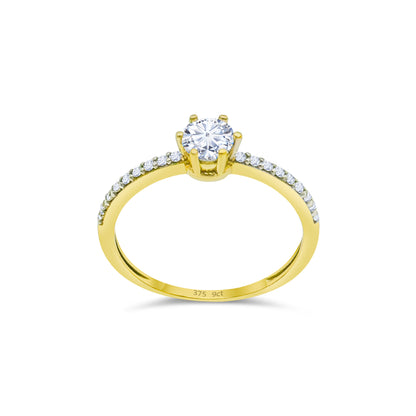 9ct Yellow Gold Diamond Solitaire Engagement Ring