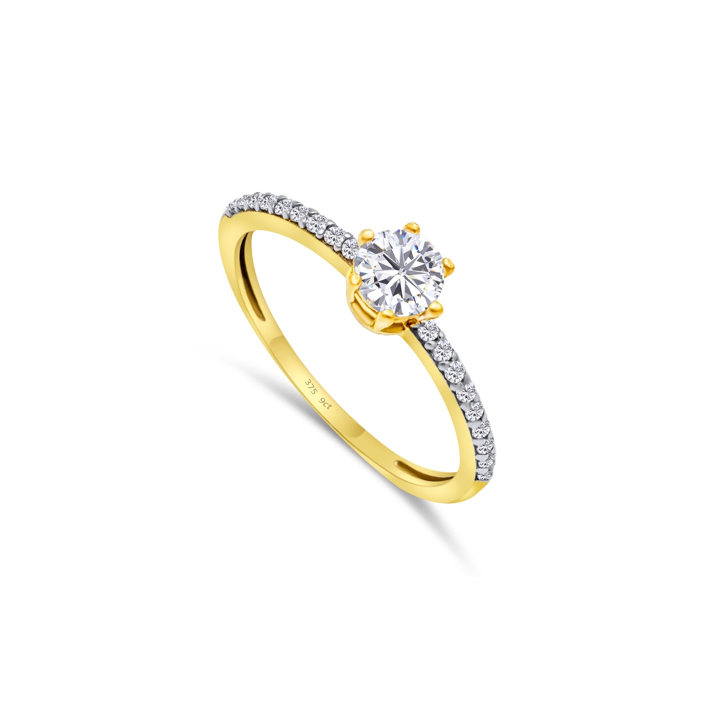 9ct Yellow Gold Diamond Solitaire Engagement Ring