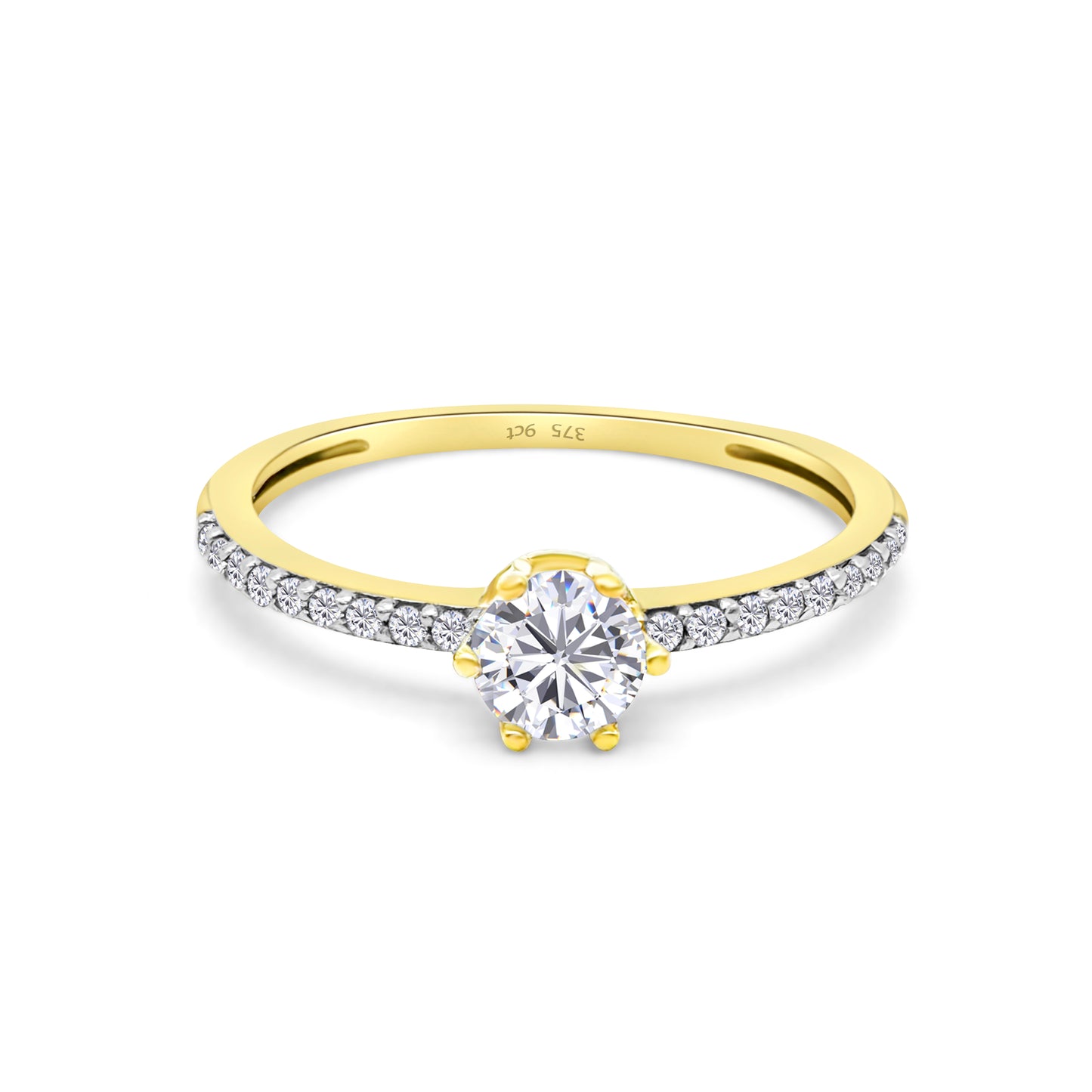 9ct Yellow Gold Diamond Solitaire Engagement Ring