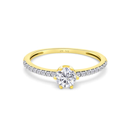 9ct Yellow Gold Diamond Solitaire Engagement Ring