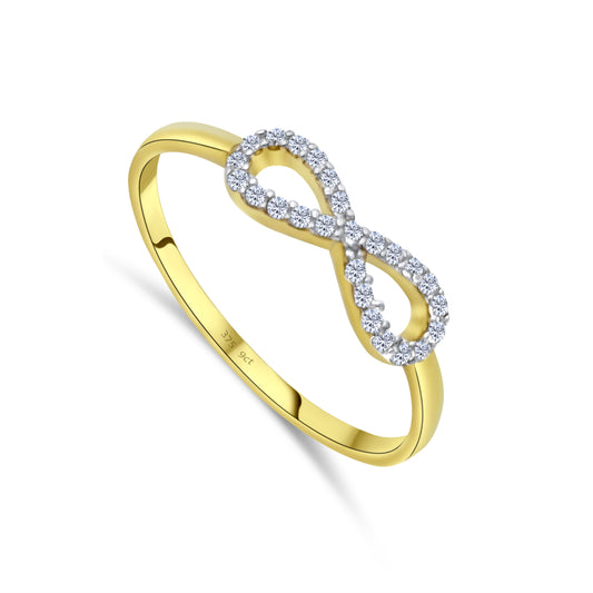 9ct Yellow Gold Diamond Infinity Band Ring