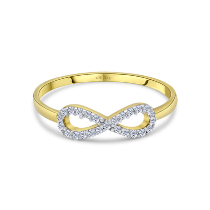 9ct Yellow Gold Diamond Infinity Band Ring