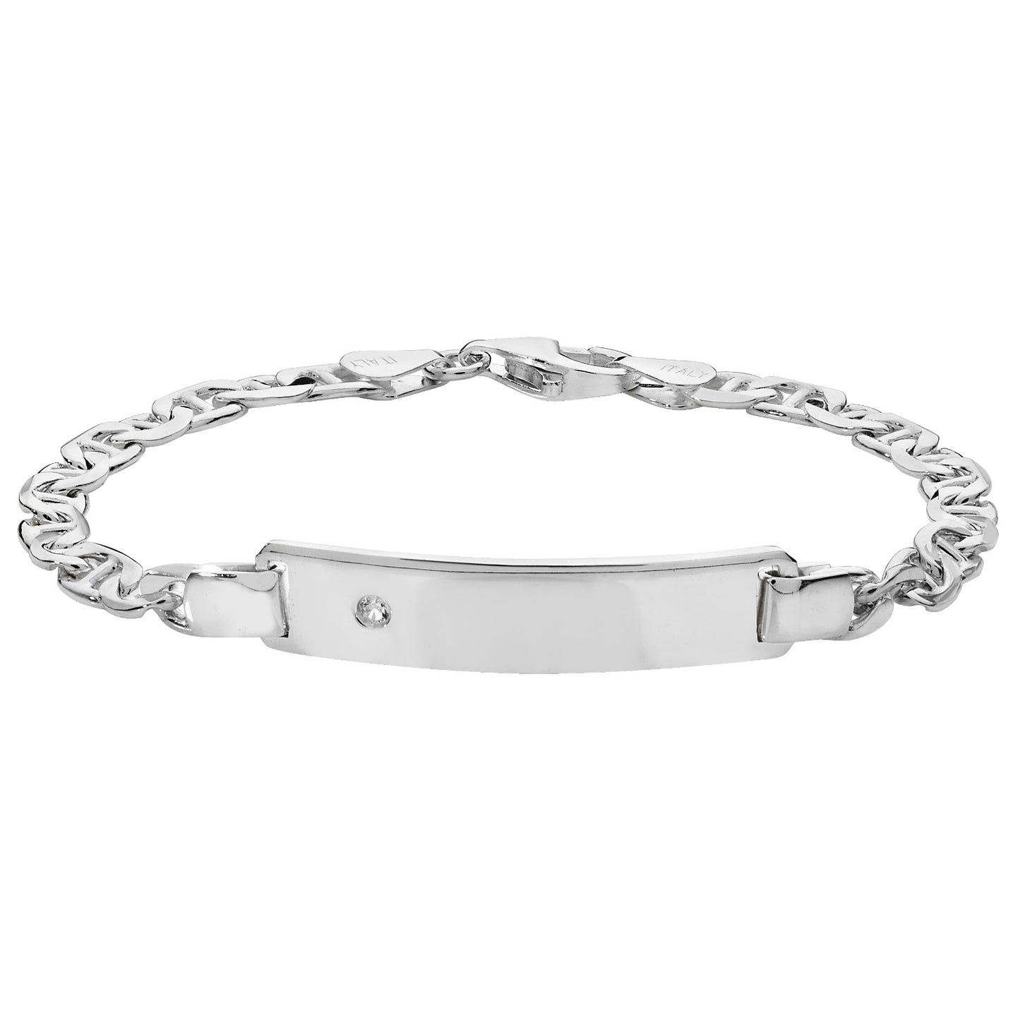 925 Sterling Silver Ladies Anchor ID Bracelet