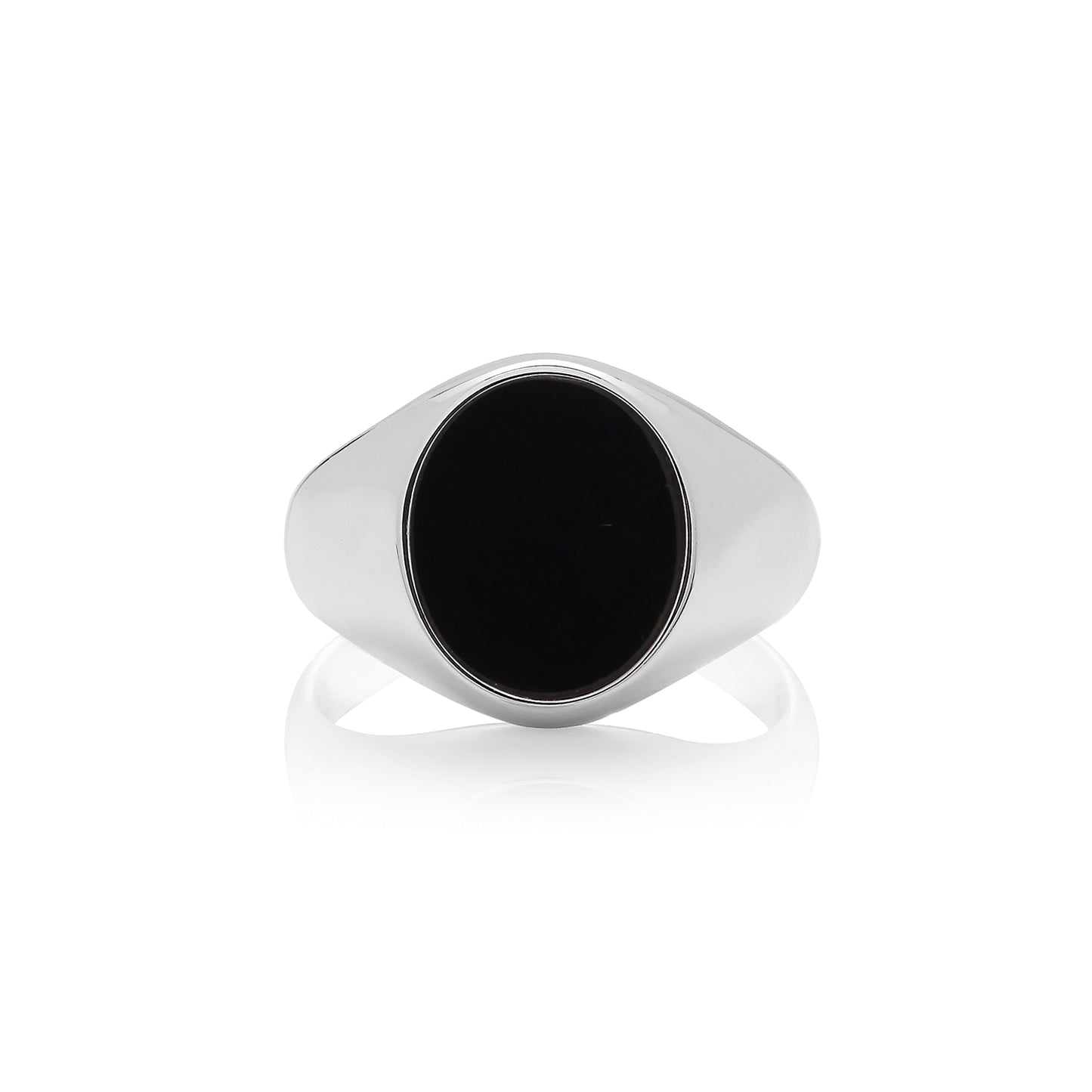 925 Sterling Silver Oval Onyx Signet Ring