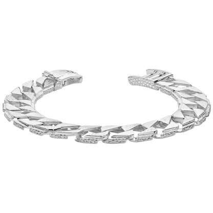 925 Sterling Silver Mens 15mm Curb Cast Bracelet