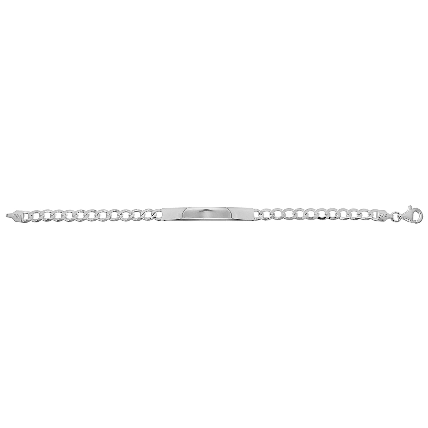 925 Sterling Silver Ladies 3mm Curb ID Bracelet