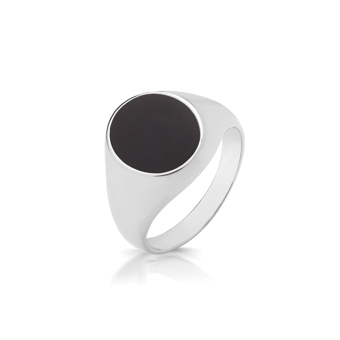 925 Sterling Silver Oval Onyx Signet Ring