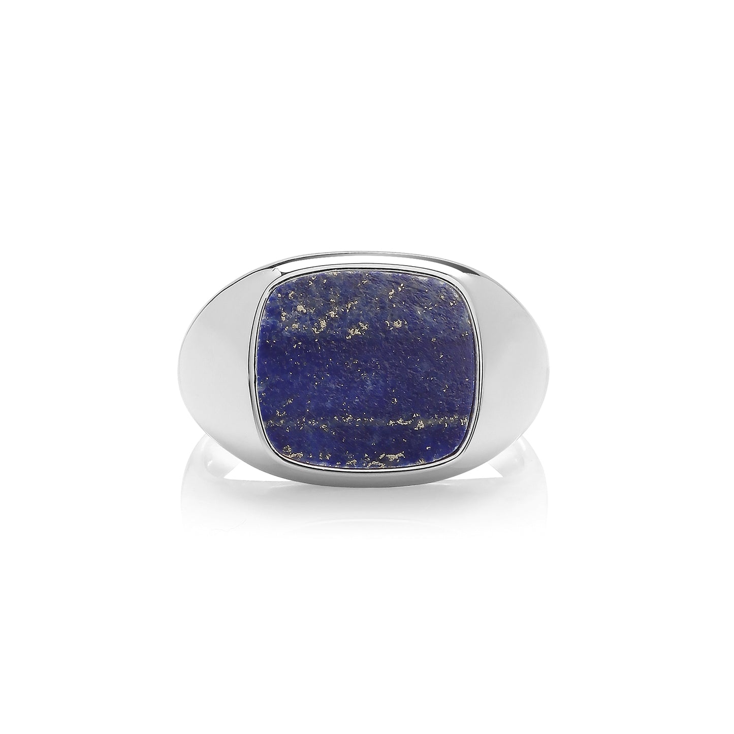 925 Sterling Silver Square Lapis Signet Ring