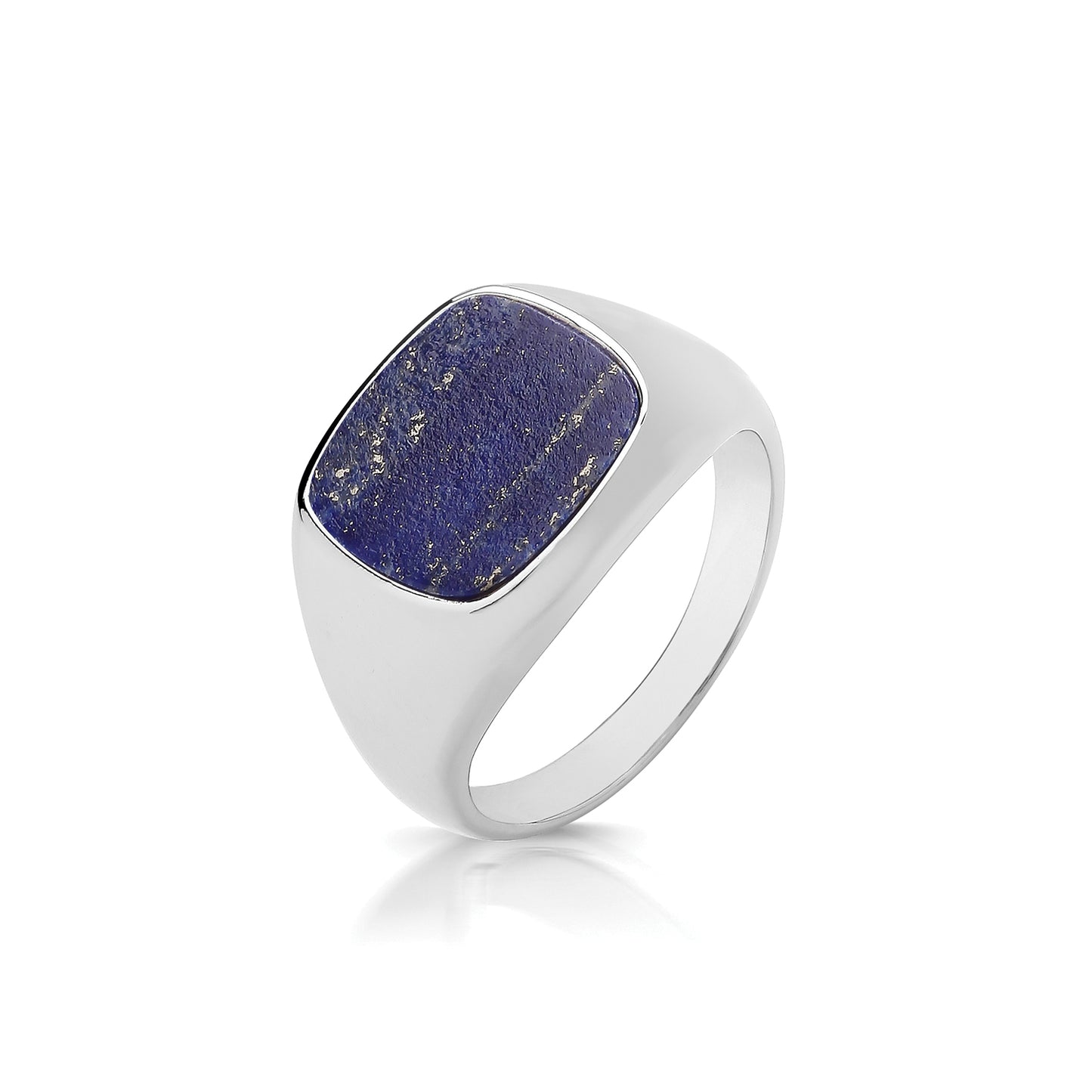 925 Sterling Silver Square Lapis Signet Ring