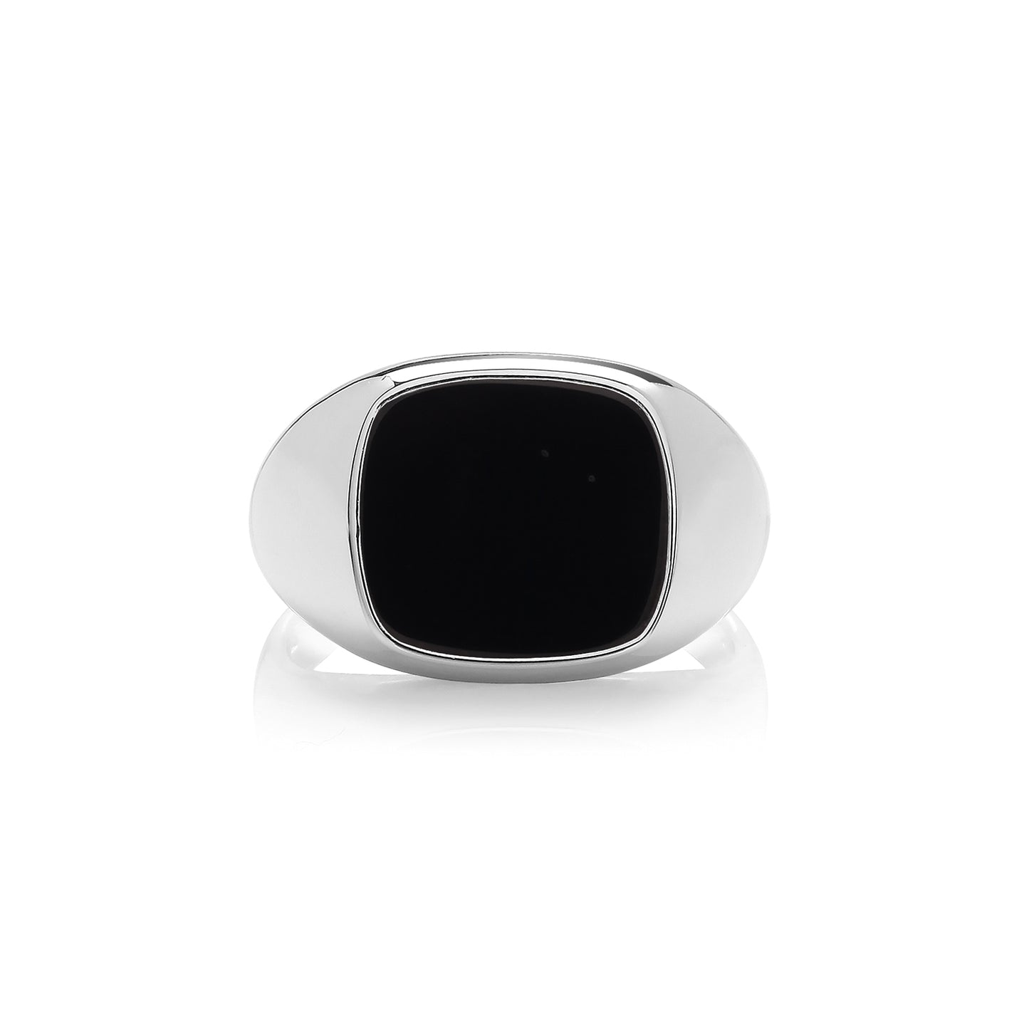925 Sterling Silver Square Onyx Signet Ring
