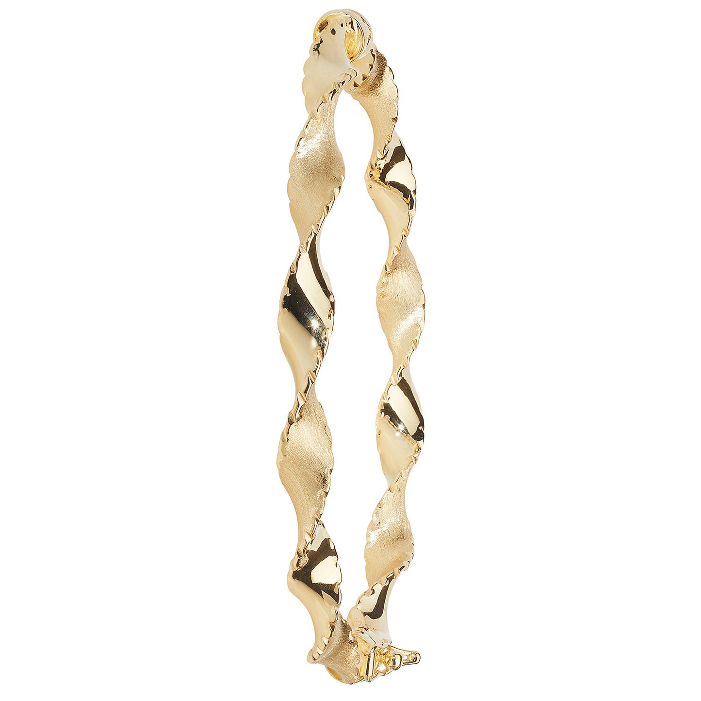 9ct Yellow Gold 5MM Twisted Oval Hinged Bangle