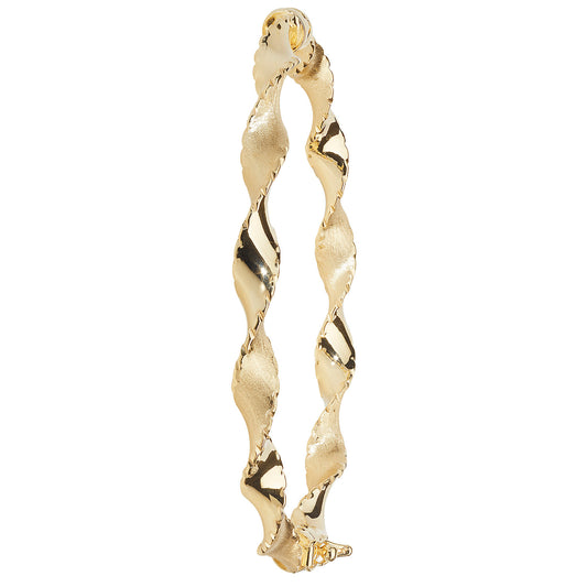 9ct Yellow Gold 5MM Twisted Oval Hinged Bangle
