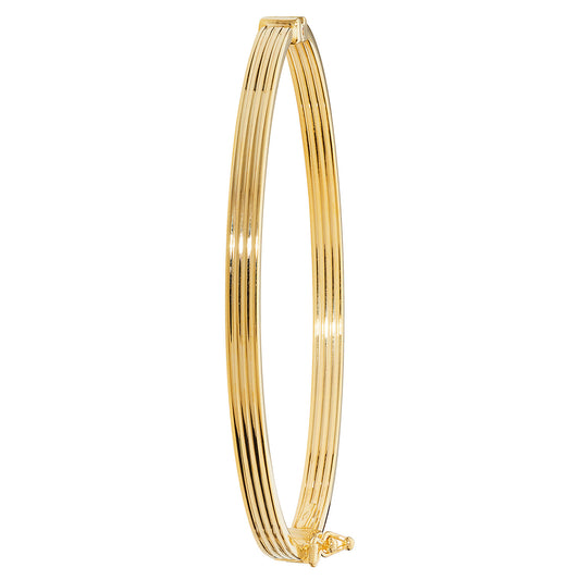 9ct Yellow Gold 5MM Fancy Oval Hinged Bangle
