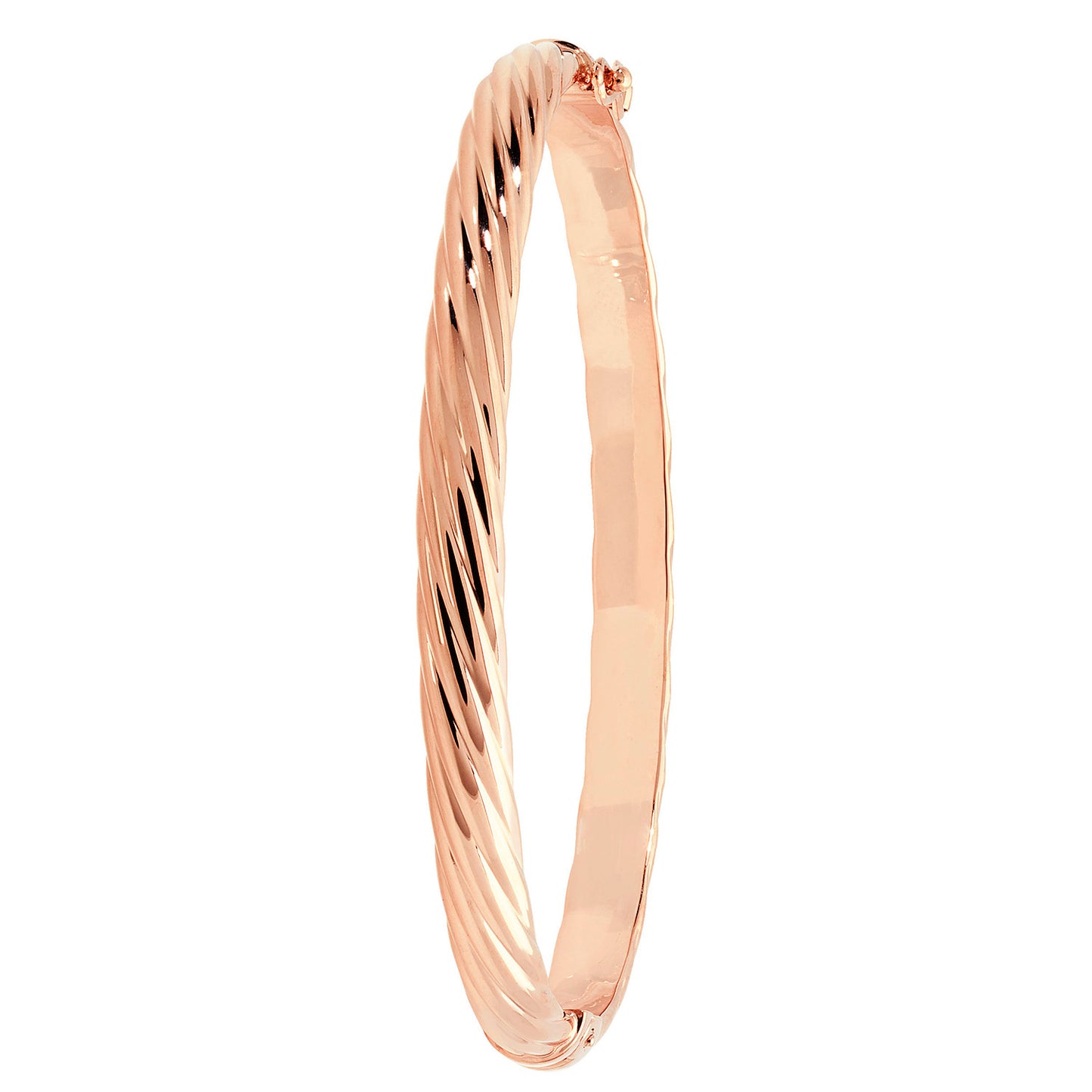 9ct Rose Gold Round 5MM Hinged Bangle