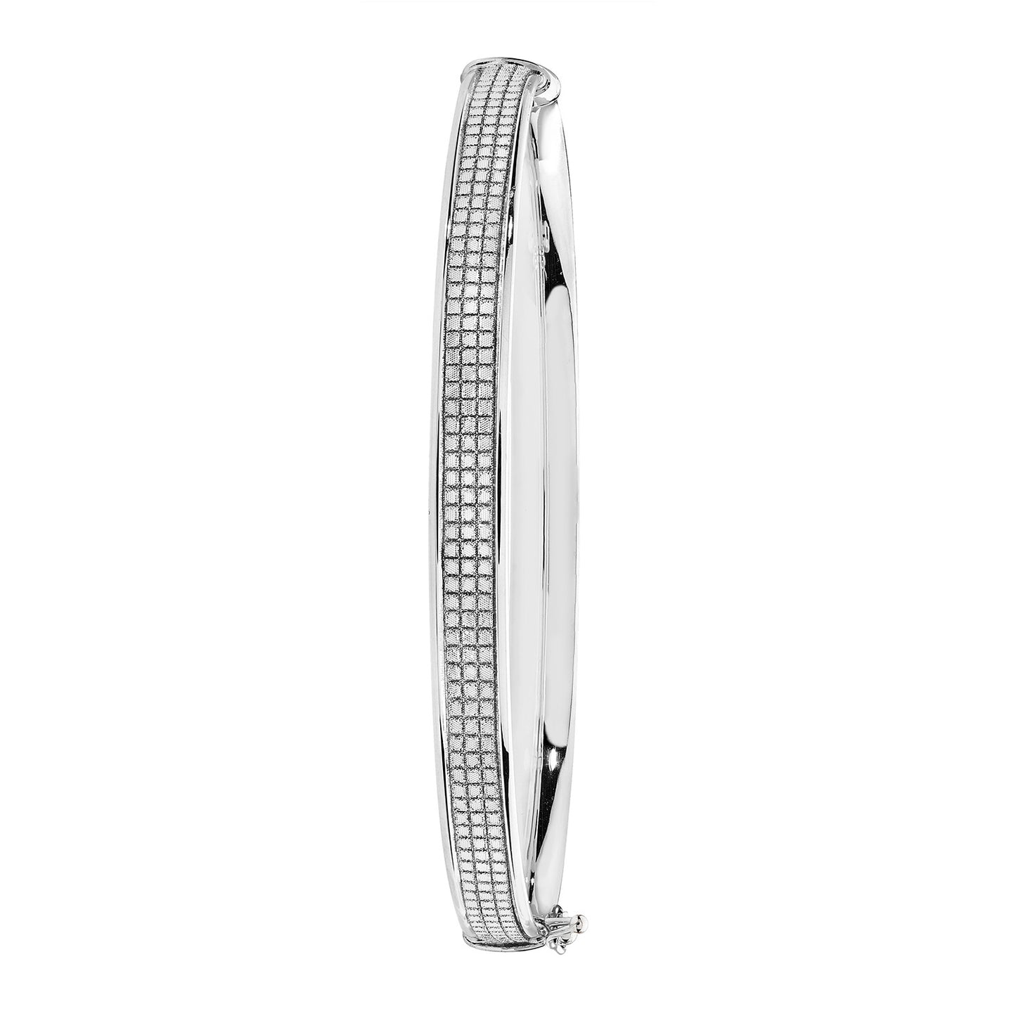 9ct White Gold 5MM Crystal Hinged Bangle