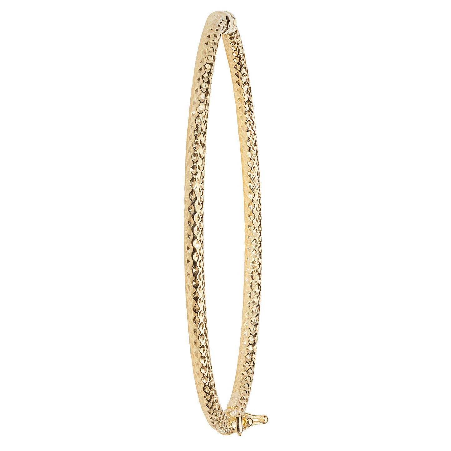 9ct Yellow Gold Ladies 4MM Oval Hinged Bangle
