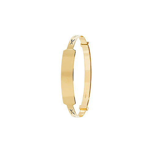 9ct Gold Baby Toddler Kids Solid ID Bangle - jewellerysavers