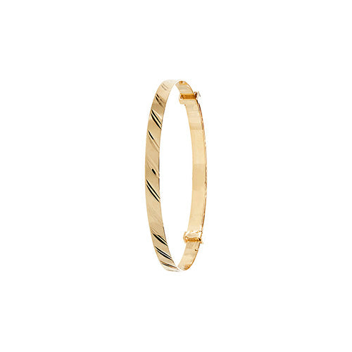 9ct Gold Diamond Cut Baby Toddler Kids Bangle - jewellerysavers