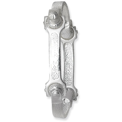 925 Sterling Silver Men's Chunky Spanner Bangle - jewellerysavers