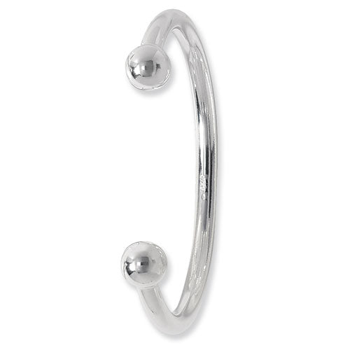 925 Sterling Silver Lady Heavy Torc Bangle - jewellerysavers