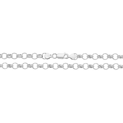 925 Sterling Silver Gent's Round Belcher Chain Necklace - jewellerysavers