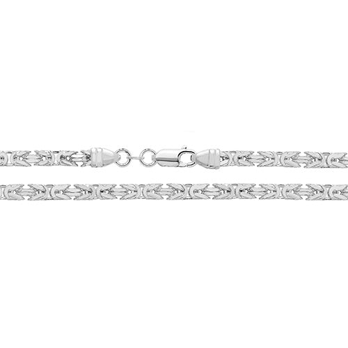925 Sterling Silver Square Byzantine Gent's Chain Necklace - jewellerysavers