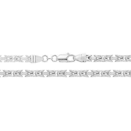 925 Sterling Silver Heavy Gent's Byzantine Chain - jewellerysavers