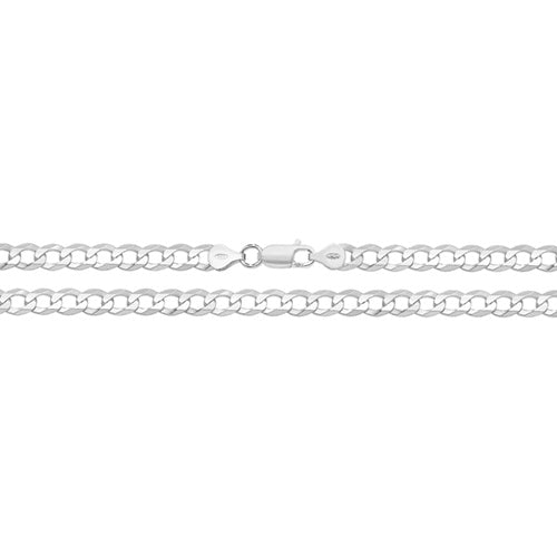 925 Sterling Silver Gent's Flat Open Curb Chain - jewellerysavers