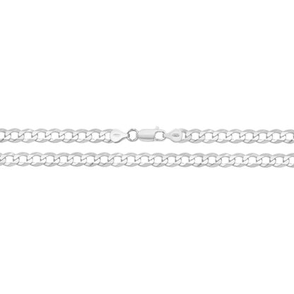 925 Sterling Silver Gent's Flat Open Curb Chain - jewellerysavers