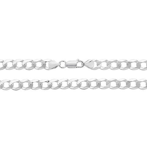 925 Sterling Silver Gent's Flat Open Curb Chain - jewellerysavers