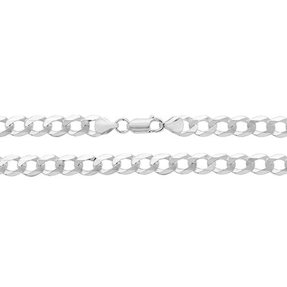 925 Sterling Silver Gent's Flat Open Curb Chain - jewellerysavers