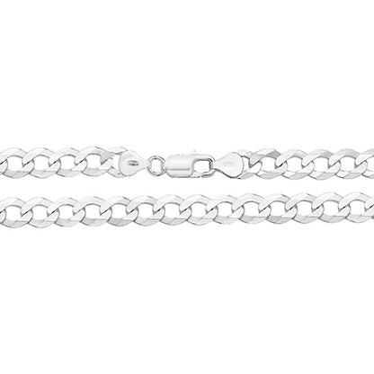 925 Sterling Silver Gent's Flat Open Curb Chain - jewellerysavers