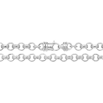 925 Sterling Silver Gent's Chunky Round Belcher Chain Necklace - jewellerysavers