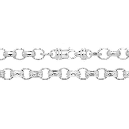 925 Sterling Silver Gent's Chunky Oval Belcher Chain - jewellerysavers