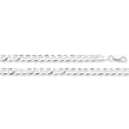 925 Sterling Silver Flat Open Curb Chain - jewellerysavers