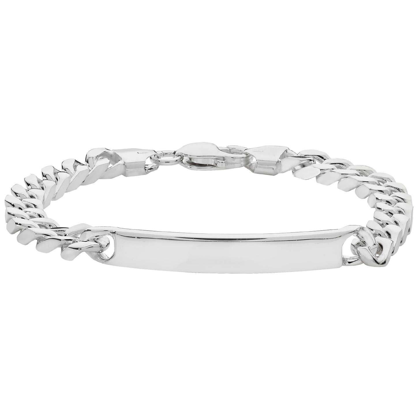 925 Sterling Silver Personalised Gent's Curb ID Bracelet - jewellerysavers