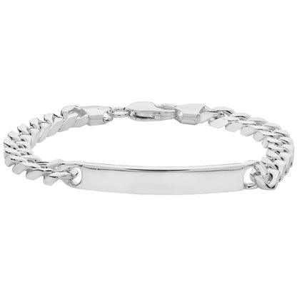 925 Sterling Silver Personalised Gent's Curb ID Bracelet - jewellerysavers