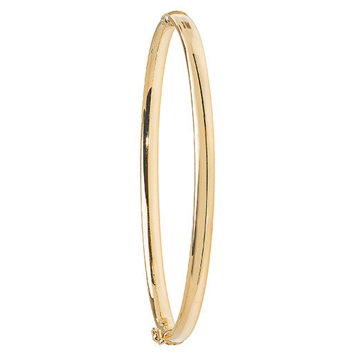 9ct Gold Ladies Hinged Bangle - jewellerysavers