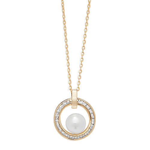 9ct Yellow Gold Ladies Cubic Zirconia Necklets  18" - jewellerysavers