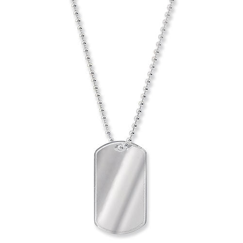 925 Sterling Silver Dog Tag & Bead Army Chain - jewellerysavers