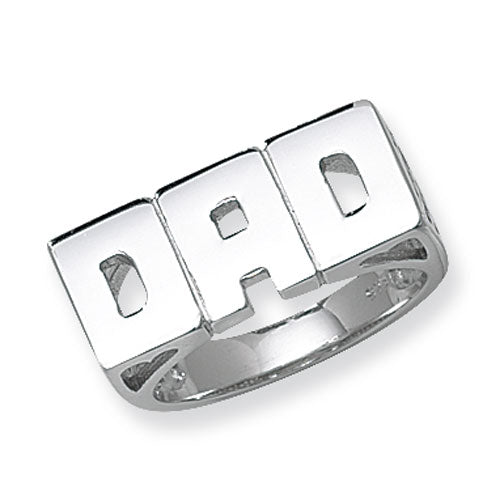 925 Genuine Sterling Silver Gent's Dad Ring - jewellerysavers